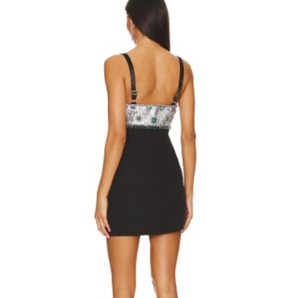 MAJORELLE Chanse Embellished Mini Dress in Black Multi - Picture 4 of 13